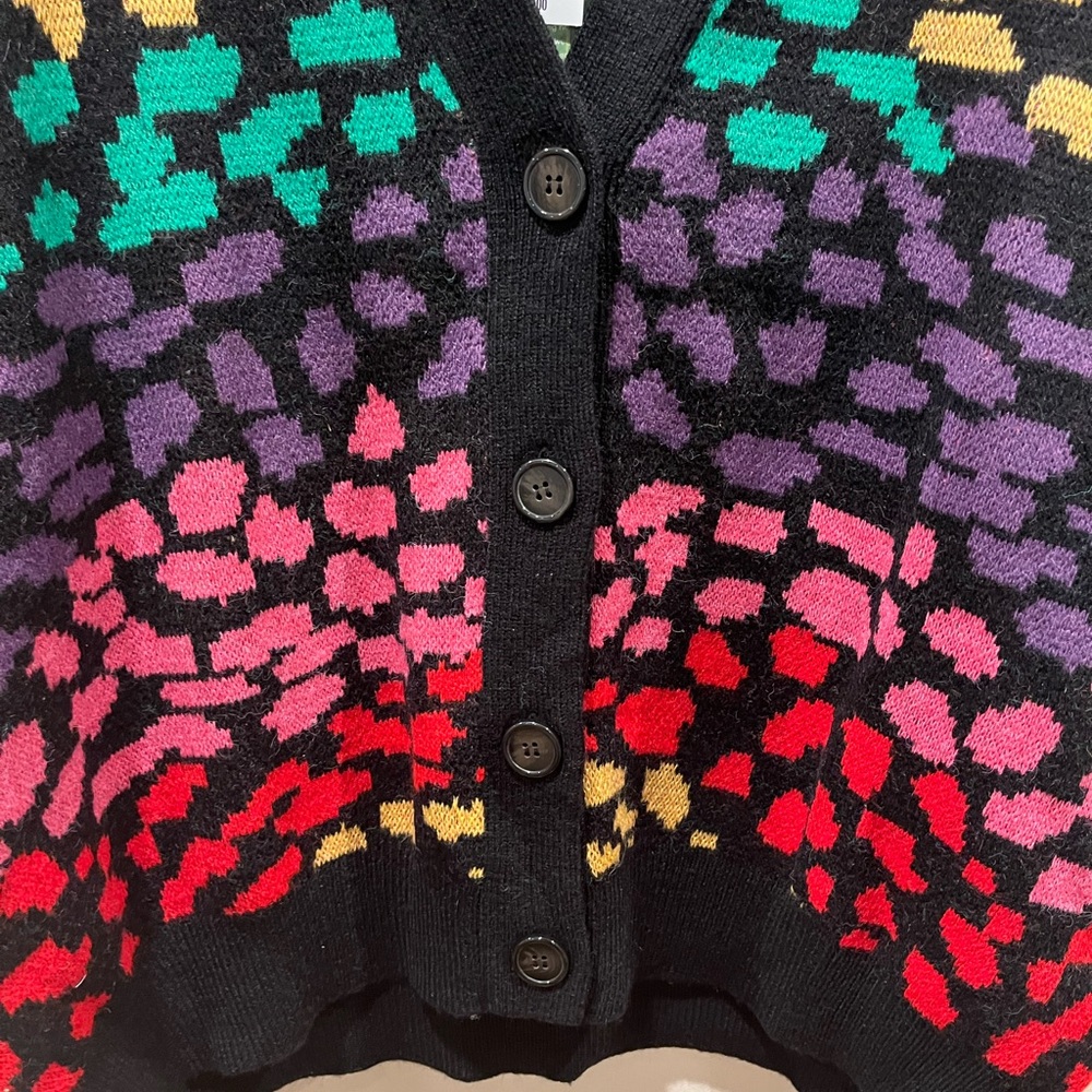 Farm Rio Rainbow Leopards Cardigan, XL - Picture 3 of 7